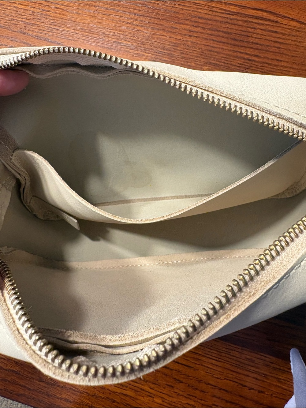 Portland Leather Large Camera Bag, Wildflower pattern, bone color. - Picture 5 of 11